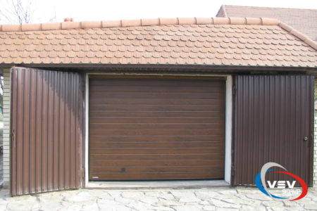 Гаражные ворота 2750х2250 с сэндвич-панелью S-гофр в цвете тёмный дуб - фото 4 Гаражные ворота 2750х2250 с сэндвич-панелью S-гофр в цвете тёмный дуб - фото - продукция компании ВСВ-Групп