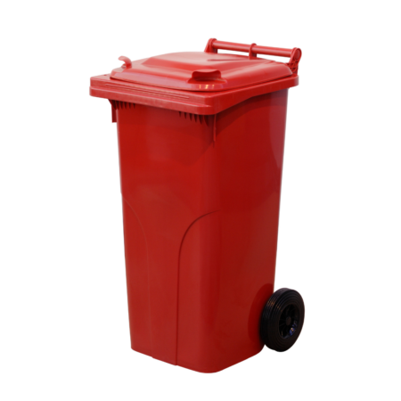 Мусорный бак Europlast пластиковый красный объем 120 л - фото Мусорный бак Europlast пластиковый красный объем 120 л - фото - продукция компании ВСВ-Групп