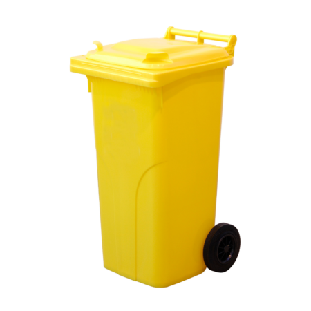 Мусорный бак Europlast пластиковый жёлтый объем 120 л - фото Мусорный бак Europlast пластиковый жёлтый объем 120 л - фото - продукция компании ВСВ-Групп