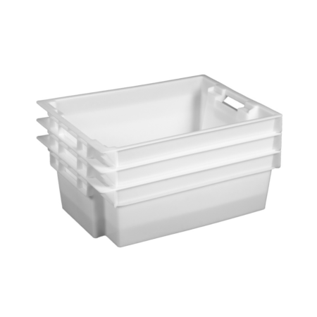 Пластикові продуктові ящики N6420-1020 білі - фото 2 Пластикові продуктові ящики N6420-1020 білі - фото - продукция компании ВСВ-Групп